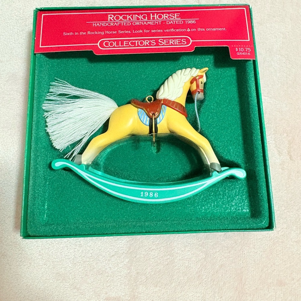 Rocking Horse Hallmark Christmas Ornament 1984 Vintage Keepsake QX435-4‎